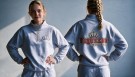 Viqueens cheerleaders lysegrå happy half zip m/ rhinestone logo  thumbnail
