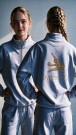 Byneset RG lysegrå happy half zip m/rhinestone logo  thumbnail