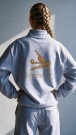Byneset RG lysegrå happy half zip m/rhinestone logo  thumbnail