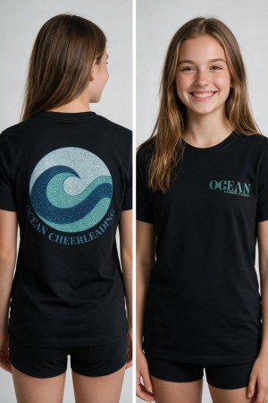 Ocean cheerleading t-skjorte 