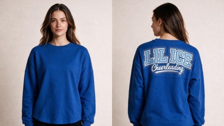 Ice cheerleading blå jersey 