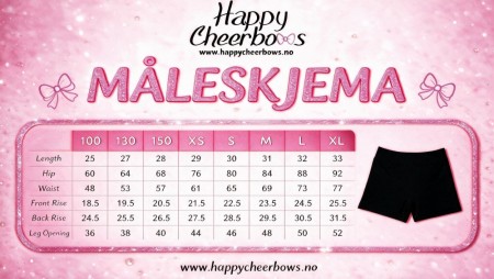 Måleskjema slimshorts 