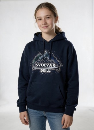 Svolvær drill Navy hettegenser med rhinestones