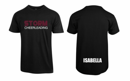 Storm cheerleading sort t-skjorte