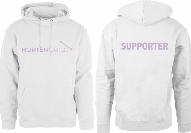 Horten Drill hvit hettegenser - supporter