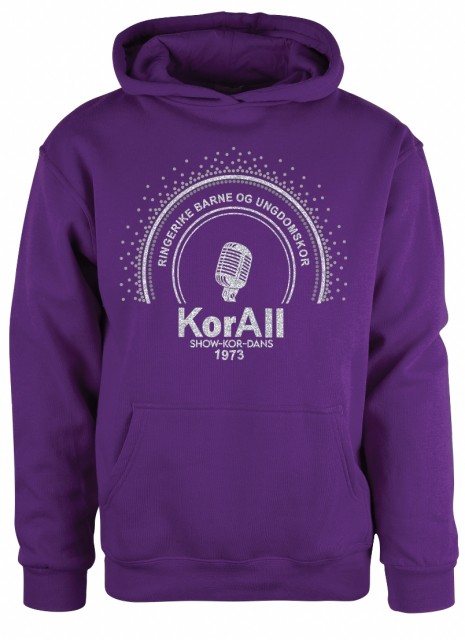 KorAll lilla hettegenser med rhinestones